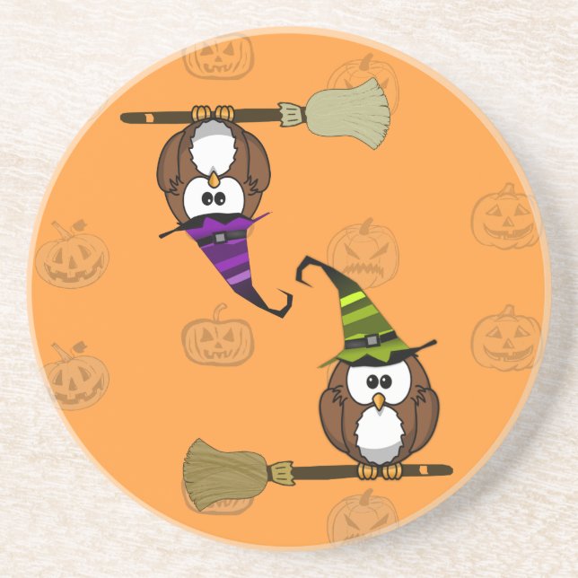 witch owl drink coaster (Front)