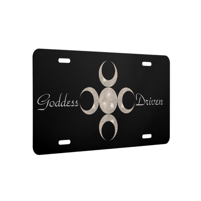 Witch Pagan Wizard Wiccan Five Moon Goddess Prim License Plate (Right)