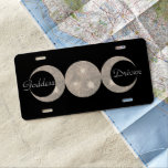 Witch Pagan Wizard Wiccan Triple Moon Goddess Prim License Plate at Zazzle