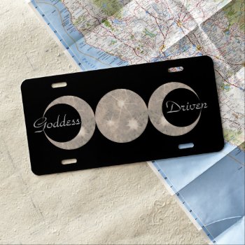 Witch Pagan Wizard Wiccan Triple Moon Goddess Prim License Plate by WellWritWitch at Zazzle