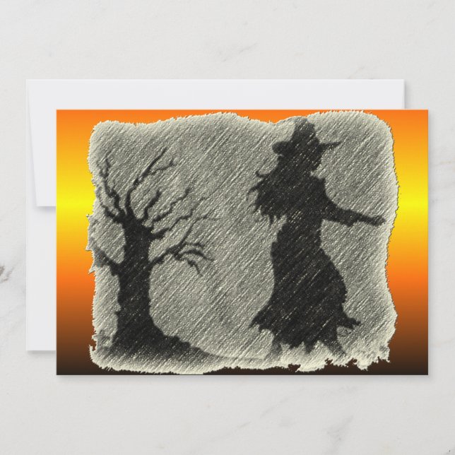 Witch Pencil Invitation (Front)