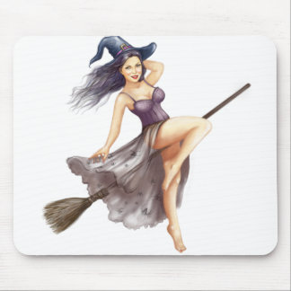 witch pin up mouse pad