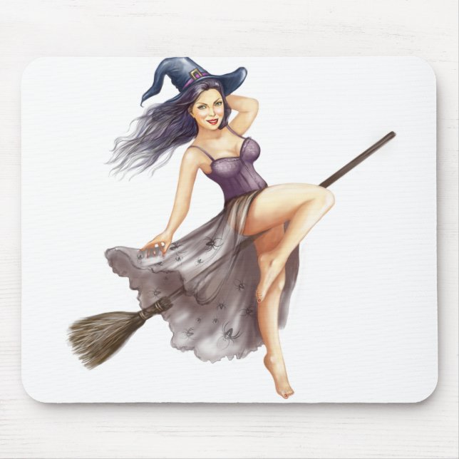 witch pin up mouse pad (Front)