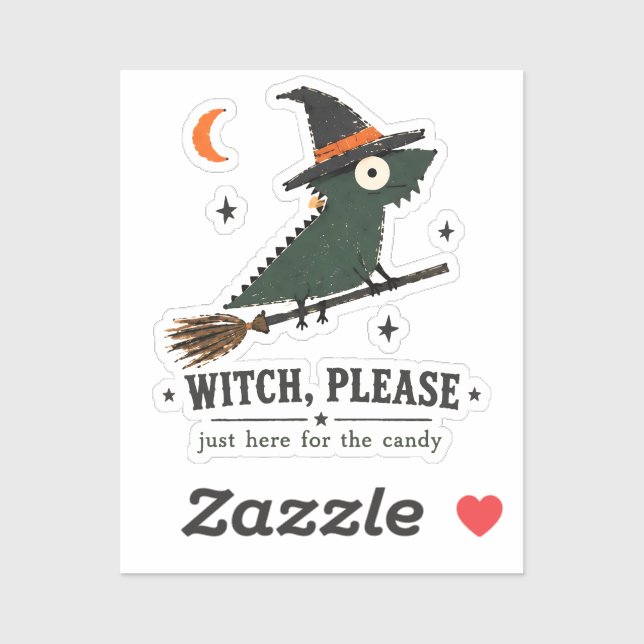 Witch, Please Bearded Dragon Art Sticker (Sheet)