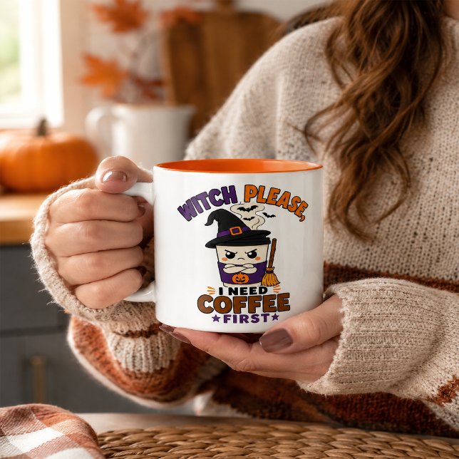 Witch Please Coffee First Orange Halloween Mug (Creator Uploaded)