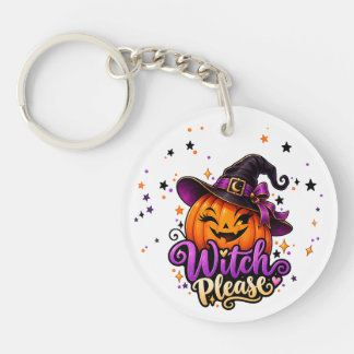 Witch Please Cute Halloween Pumpkin Acrylic Keycha Keychain