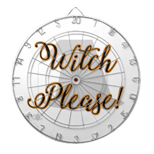 witch please funny halloween with hat dartboard with darts