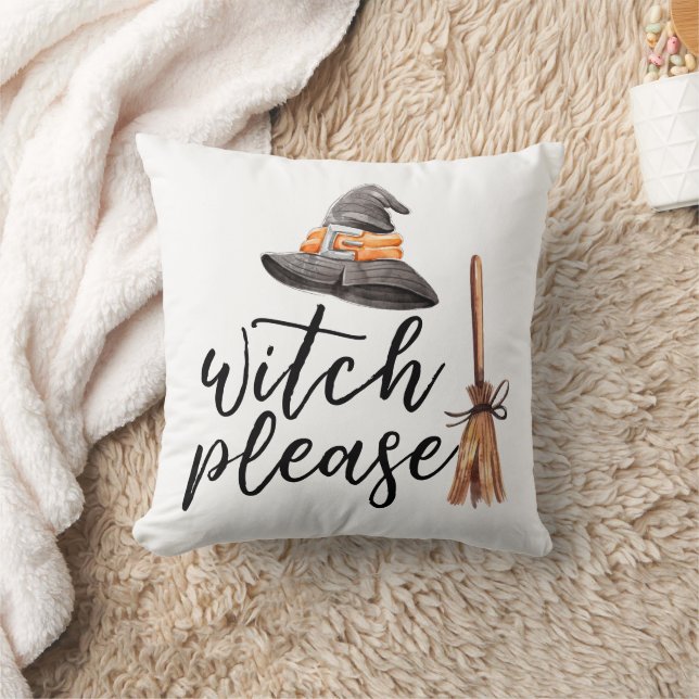 Witch Please Halloween Throw Pillow (Blanket)