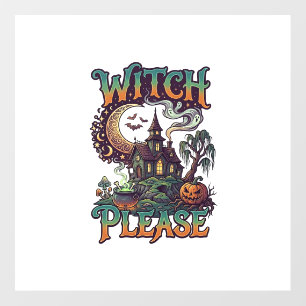 Witch Please Haunted House Crescent Moon Cauldron Floor Decals