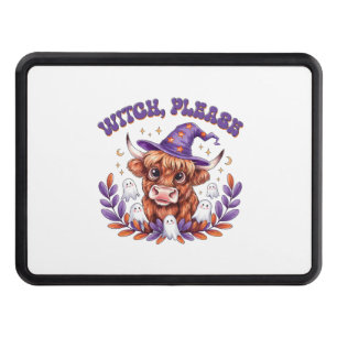 Witch Please Highland Cow Halloween Hitch Cover