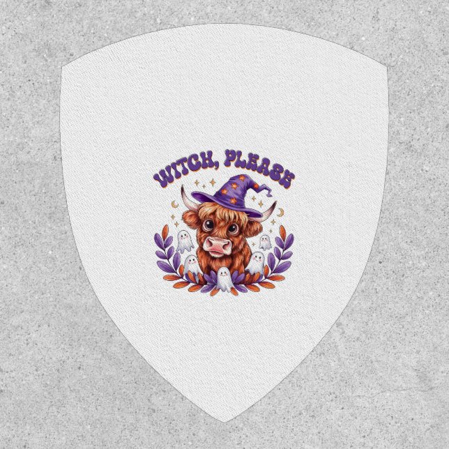Witch Please Highland Cow Halloween Patch (Front)