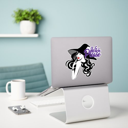Witch Please Purple Text  Sticker