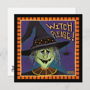 Witch Please Quote Funny Halloween Holiday Card
