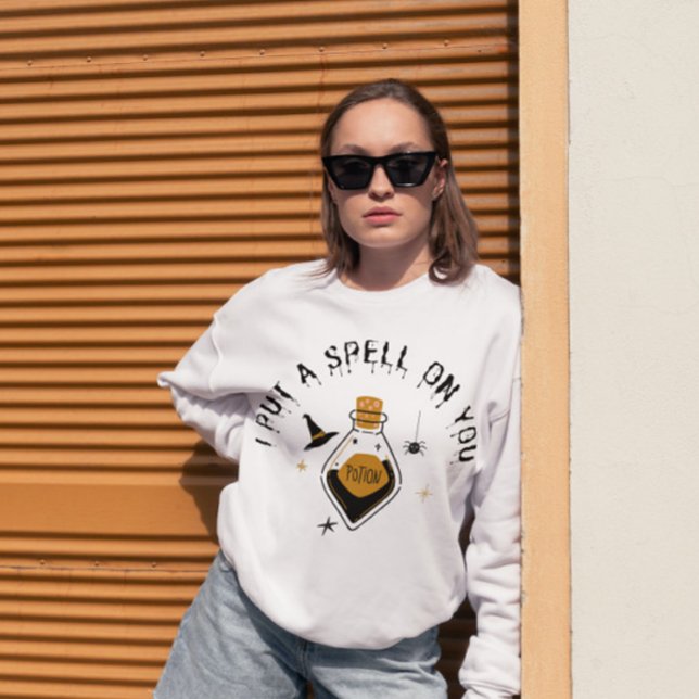 witch potion I put a spell  Modern Women Halloween Sweatshirt (Creator Uploaded)