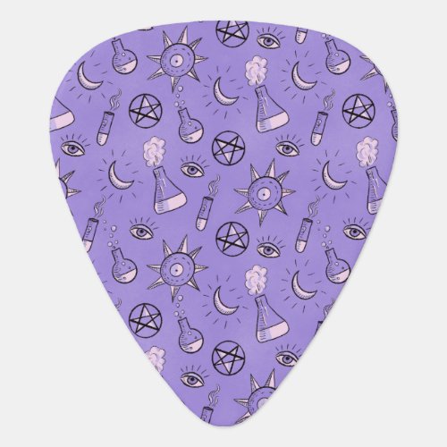 Witch Potions Purple Alchemy Pattern Guitar Pick