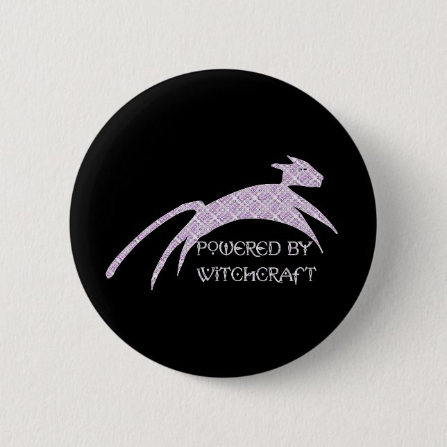 Witch Powered Pinback Button (Front)