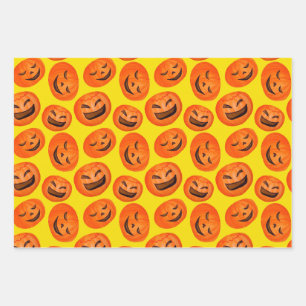 Witch Pumpkin Black Cat Design Perfect Halloween Wrapping Paper Sheets