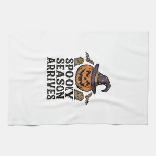 Witch Pumpkin Halloween Vintage Engraving Shirt De Kitchen Towel