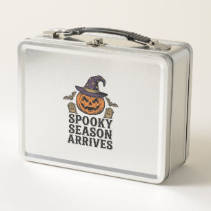 Witch Pumpkin Halloween Vintage Engraving Shirt De Metal Lunch Box