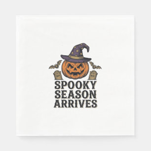 Witch Pumpkin Halloween Vintage Engraving Shirt De Napkins