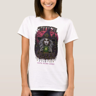 Witch Queen with Crystal Ball Mysticle Rhinestone T-Shirt