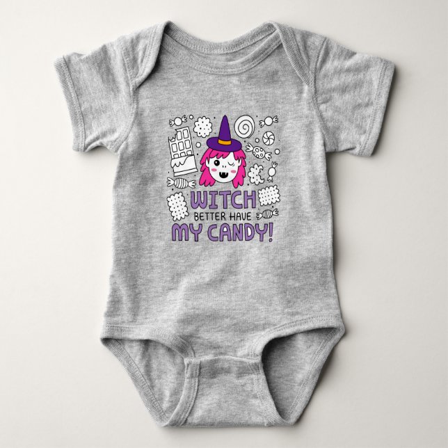 Witch Quote Baby Bodysuit (Front)