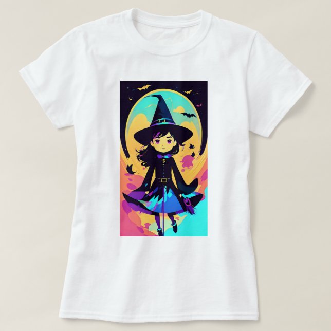 Witch Retro Halloween T-Shirt (Design Front)