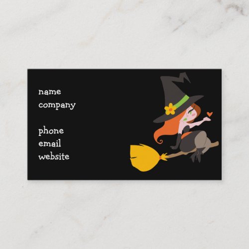 Witch Riding a Broomstick Business Card