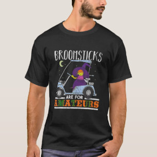 Witch Riding a Golf Cart Funny Halloween Witches T T-Shirt