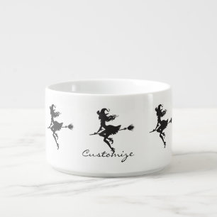 Witch Riding Broom Halloween Thunder_Cove Bowl