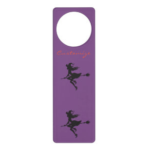 Witch Riding Broom Halloween Thunder_Cove Door Hanger