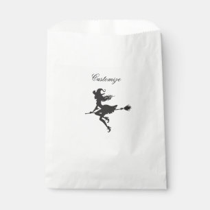 Witch Riding Broom Halloween Thunder_Cove Favor Bag
