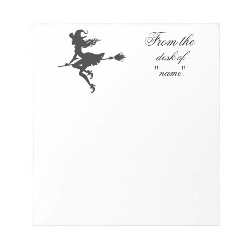 Witch Riding Broom Halloween Thunder_Cove Notepad