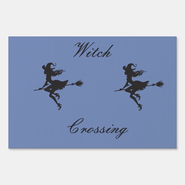 Witch Riding Broom Halloween Thunder_Cove Sign (Front)