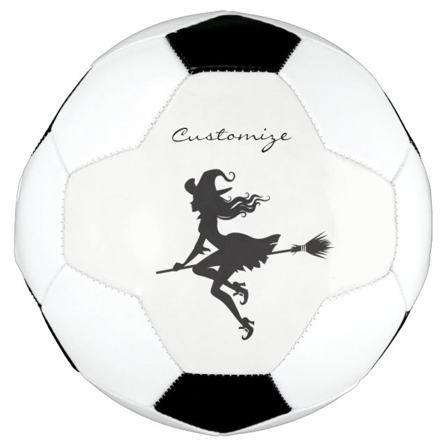 Witch Riding Broom Halloween Thunder_Cove Soccer Ball (Front)
