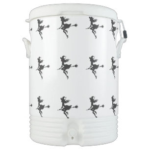 Witch Riding Broom Thunder_Cove Beverage Cooler