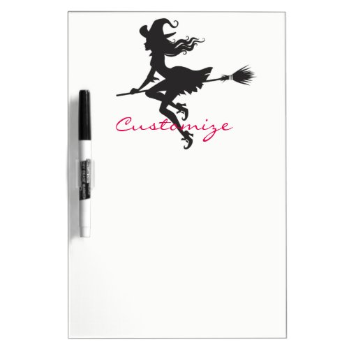 Witch Riding Broom Thunder_Cove Halloween Dry Erase Board