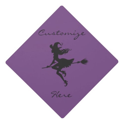 Witch Riding Broom Thunder_Cove  Halloween Graduation Cap Topper