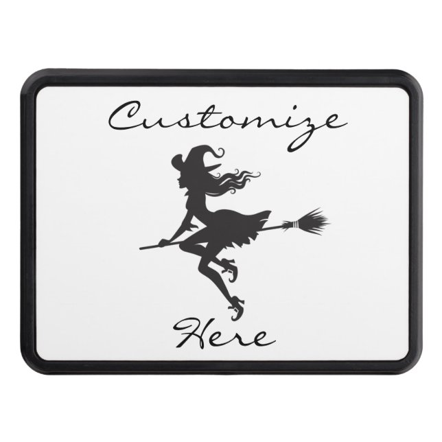 Witch Riding Broom Thunder_Cove  Halloween Tow Hitch Cover (Front)