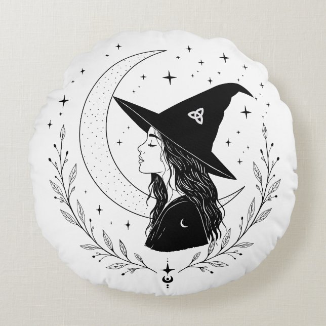 Witch Round Pillow (Front)
