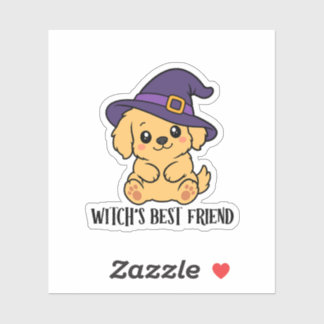 Witch’s Best Friend Halloween Cute Dog Lover Gift Sticker