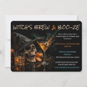 Witch’s Brew & Boo ze Gothic Halloween Cocktail Invitation
