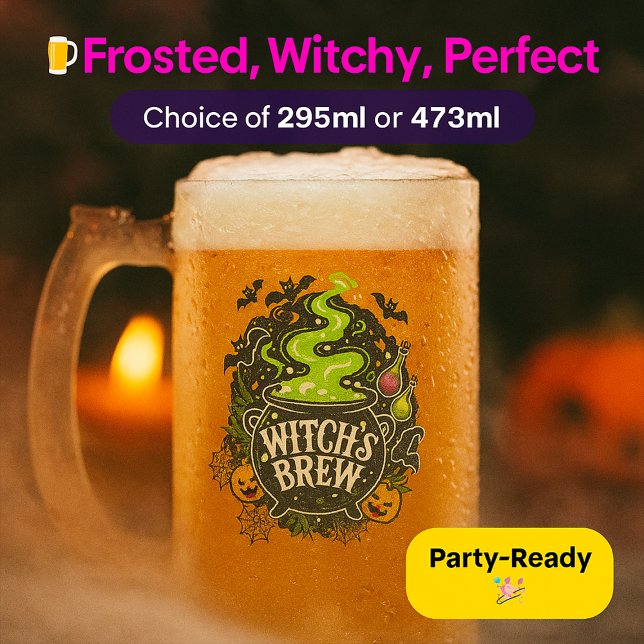 Witch’s Brew Frosted Glass Mug – Halloween Pint (Creator Uploaded)