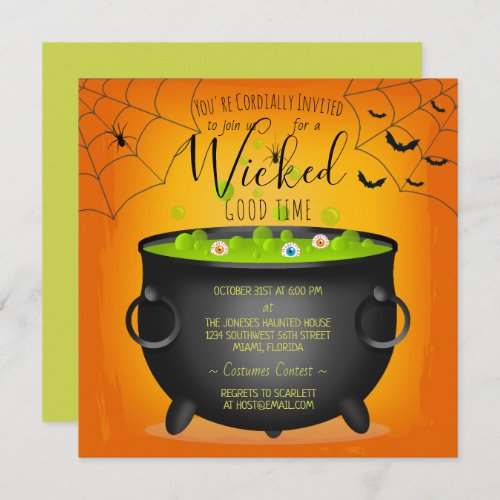 Witchs Cauldron Invitation