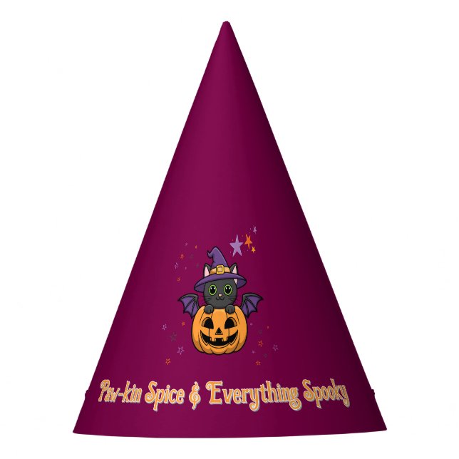 Witch’s Fur-miliar Halloween - Spooky  Party Hat (Front)