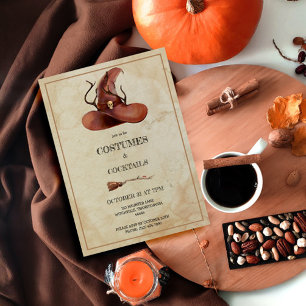 Witch’s Hat Vintage Halloween Adult Costume Party Invitation