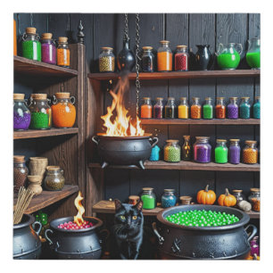 Witch’s Potion Room A Magical Alchemist’s Haven Faux Canvas Print