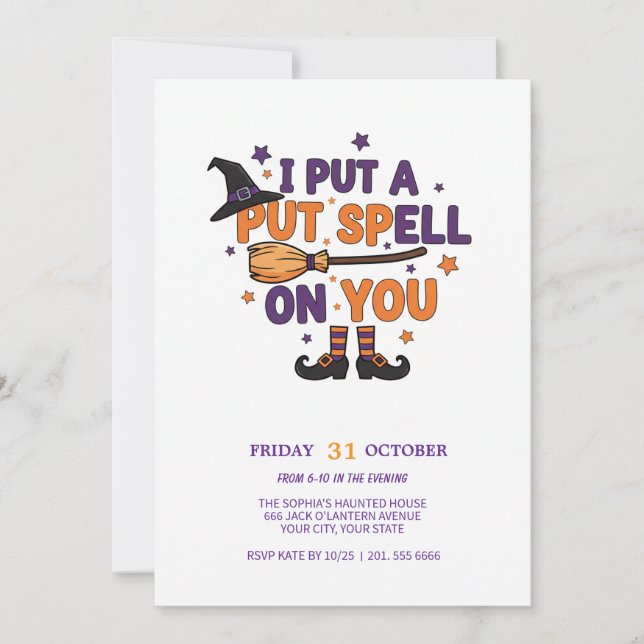 Witch’s Spell Halloween Party Invitation (Front)
