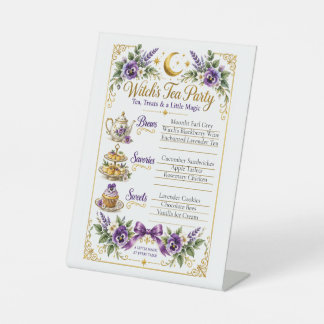 Witch’s Tea Party Menu Treats & Magic! Pedestal Sign