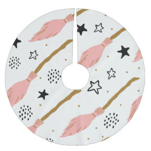 Witch School Magic Doodle Pattern Brushed Polyester Tree Skirt